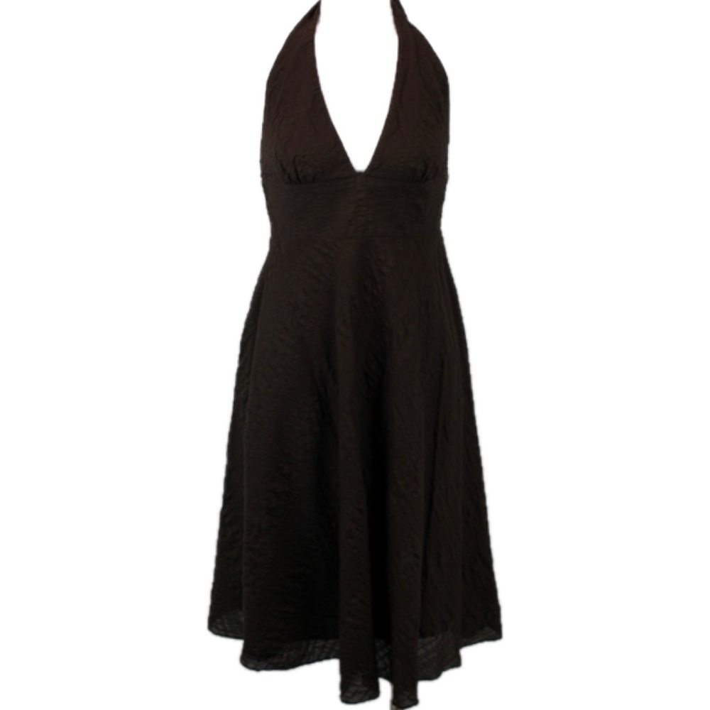 J. Crew Black Muslin Backless Halter Dress Size 0 Built in Bra